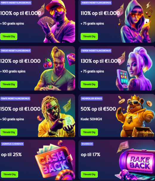 Registreringsbonus hos Browinner for Danmark